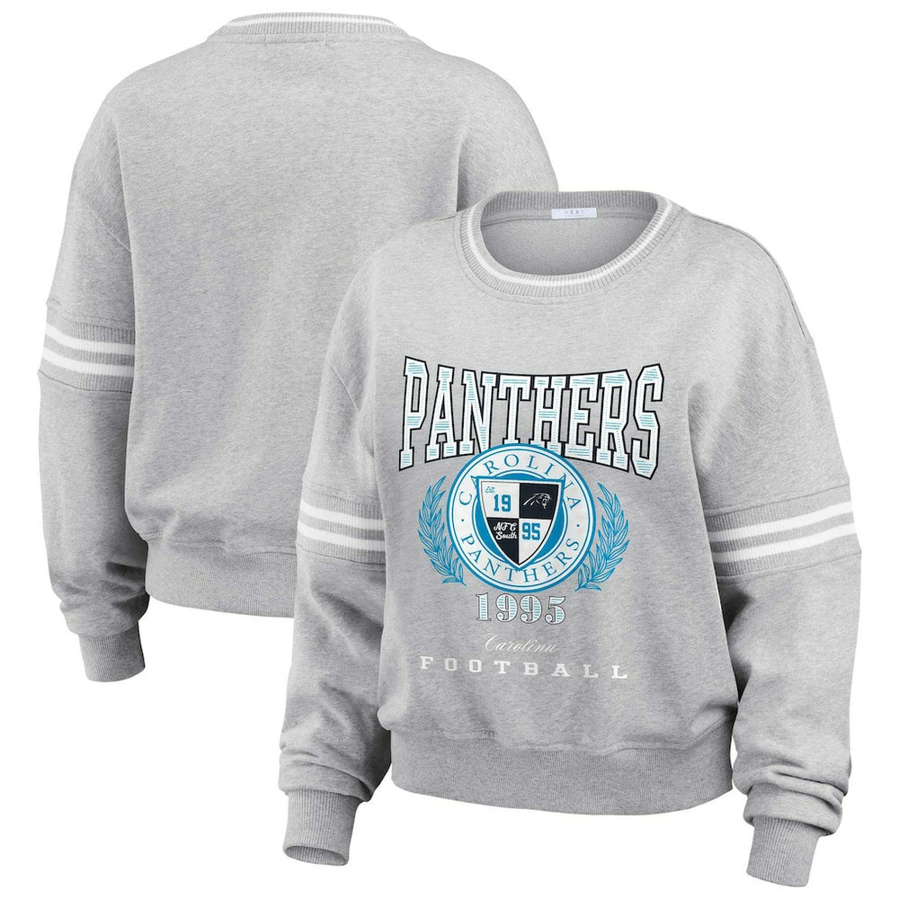 Carolina Panthers WEAR by Erin Andrews Women's Cropped Pullover Sweatshirt