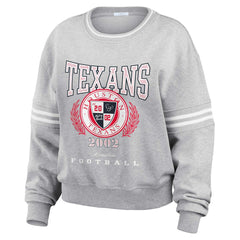 Houston Texans WEAR by Erin Andrews Women's Cropped Pullover Sweatshirt