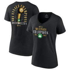 Boston Celtics Women's 2024 NBA Finals Champions Fade Away Jumper Roster Signature V-Neck T-Shirt Discount