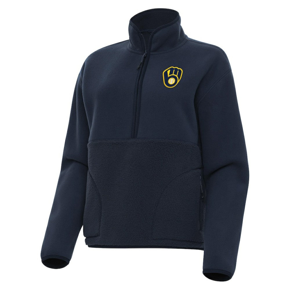 Milwaukee Brewers Antigua Women's Figure Half-Zip Sweatshirt | MLB Shop