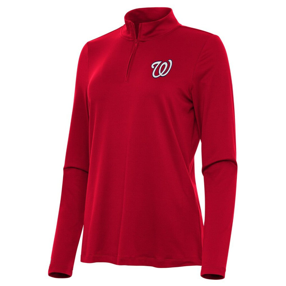 Washington Nationals Antigua Women's Reprocess Quarter-Zip Top - Red | MLB US
