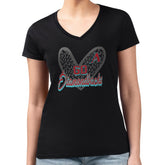 Arizona Diamondbacks G-III 4Her by Carl Banks Women's Super-Slim Fit Lightweight Leopard Heart V-Neck T-Shirt | MLB Near me