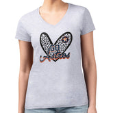 Houston Astros G-III 4Her by Carl Banks Women's Super-Slim Fit Lightweight Leopard Heart V-Neck T-Shirt | MLB Online