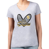 San Diego Padres G-III 4Her by Carl Banks Women's Super-Slim Fit Lightweight Leopard Heart V-Neck T-Shirt | MLB Sale