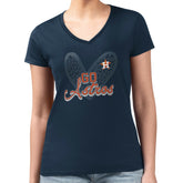 Houston Astros G-III 4Her by Carl Banks Women's Super-Slim Fit Lightweight Leopard Heart V-Neck T-Shirt | MLB Shop