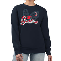 Cleveland Guardians G-III 4Her by Carl Banks Women's Leopard Heart Pullover Sweatshirt | MLB For sale