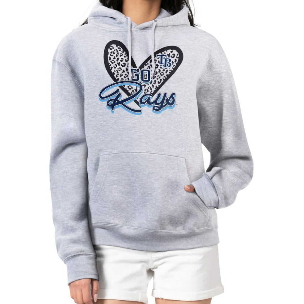 Tampa Bay Rays G-III 4Her by Carl Banks Women's Leopard Heart Pullover Hoodie | MLB Sale