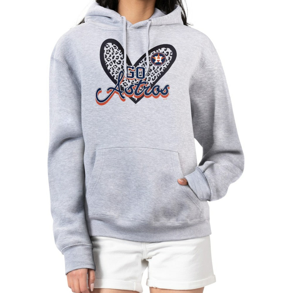 Houston Astros G-III 4Her by Carl Banks Women's Leopard Heart Pullover Hoodie | MLB Shop