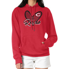 Cincinnati Reds G-III 4Her by Carl Banks Women's Leopard Heart Pullover Hoodie | MLB On Sale