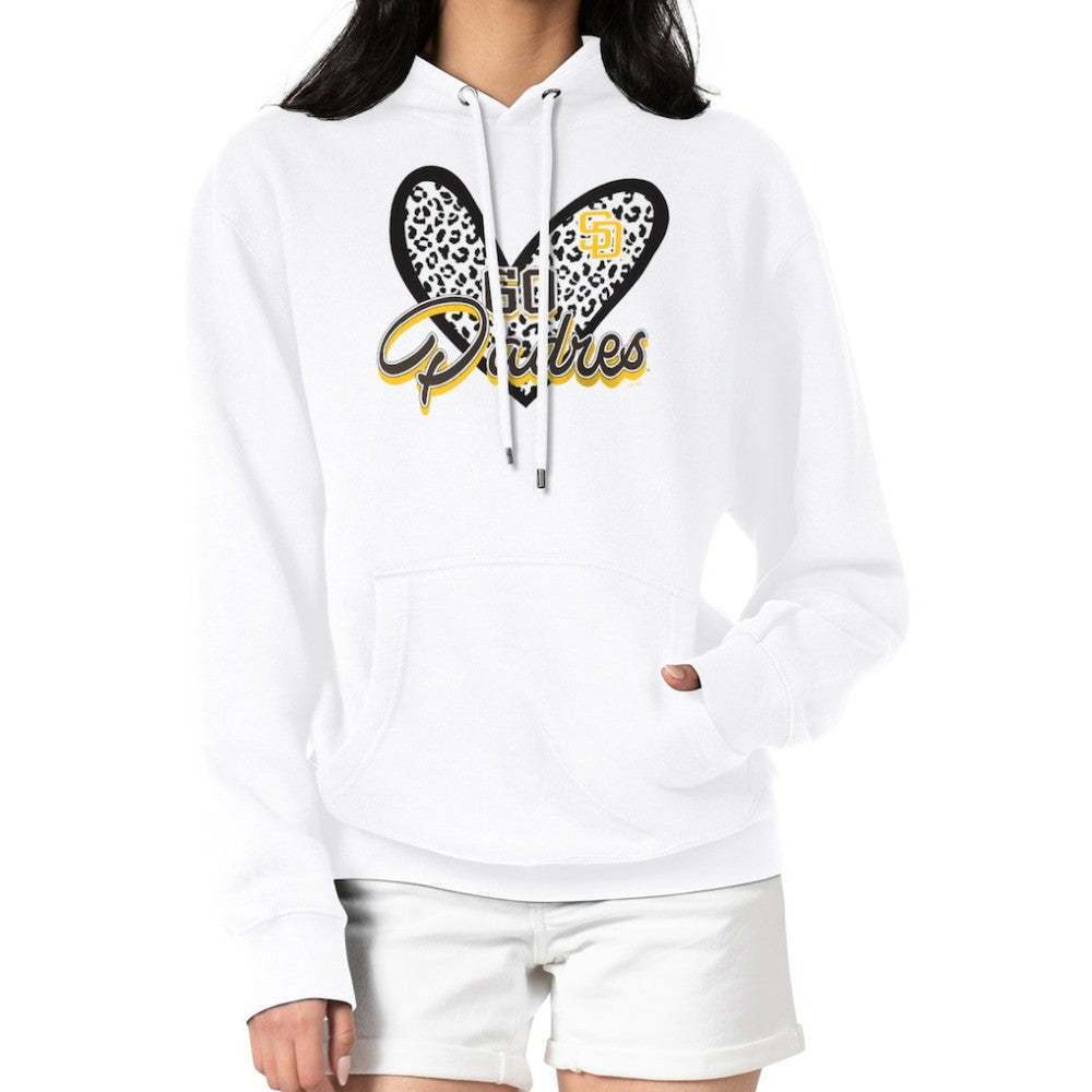 San Diego Padres G-III 4Her by Carl Banks Women's Leopard Heart Pullover Hoodie | MLB New