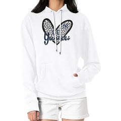 New York Yankees G-III 4Her by Carl Banks Women's Leopard Heart Pullover Hoodie | MLB On Sale