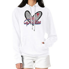 Philadelphia Phillies G-III 4Her by Carl Banks Women's Leopard Heart Pullover Hoodie | MLB On Sale