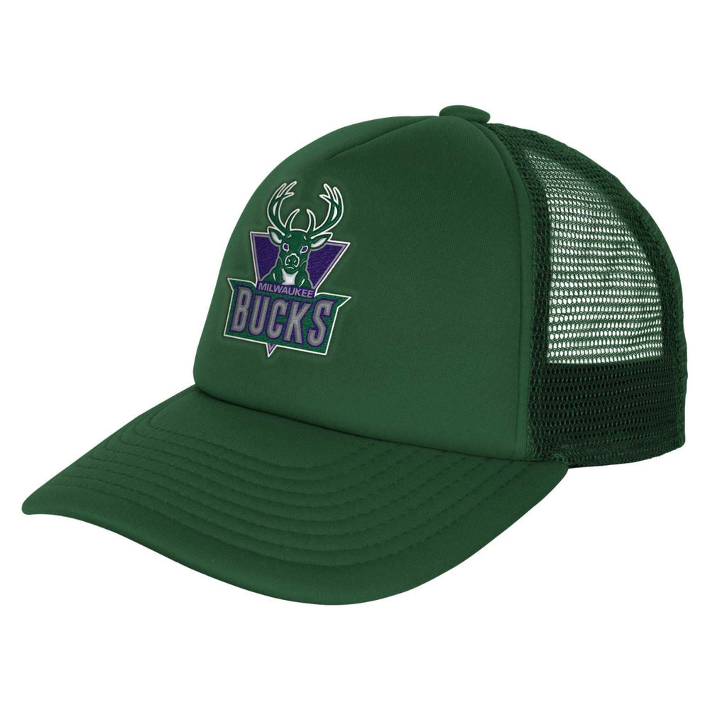 Milwaukee Bucks Youth Core Evergreen Trucker Adjustable Hat New
