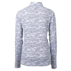 Minnesota Vikings Cutter & Buck Women's Traverse Camo Print Stretch Tri-Blend Quarter-Zip Top
