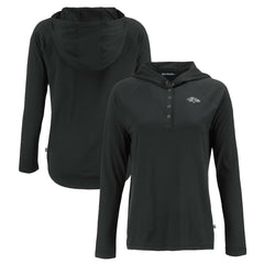 Baltimore Ravens Cutter & Buck Women's Coastline Epic Comfort Eco Recycled Long Sleeve Hoodie T-Shirt