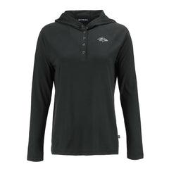 Baltimore Ravens Cutter & Buck Women's Coastline Epic Comfort Eco Recycled Long Sleeve Hoodie T-Shirt