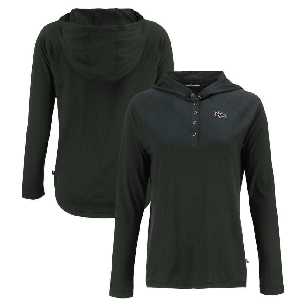 Denver Broncos Cutter & Buck Women's Coastline Epic Comfort Eco Recycled Long Sleeve Hoodie T-Shirt