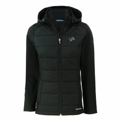 Detroit Lions Cutter & Buck Women's Evoke Hybrid Eco Softshell Recycled Full-Zip Hoodie Jacket