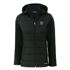 Las Vegas Raiders Cutter & Buck Women's Evoke Hybrid Eco Softshell Recycled Full-Zip Hoodie Jacket