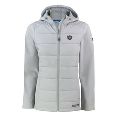 Las Vegas Raiders Cutter & Buck Women's Evoke Hybrid Eco Softshell Recycled Full-Zip Hoodie Jacket