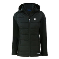 Kansas City Chiefs Cutter & Buck Women's Evoke Hybrid Eco Softshell Recycled Full-Zip Hoodie Jacket