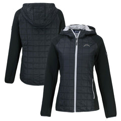 Los Angeles Chargers Cutter & Buck Women's Rainier PrimaLoft Eco Hybrid Full-Zip Hoodie Jacket