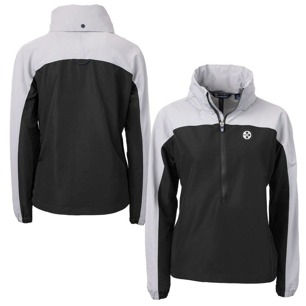 Pittsburgh Steelers Cutter & Buck Women's Charter Eco Recycled Half-Zip Hoodie Anorak Jacket