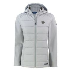 San Francisco 49ers Cutter & Buck Women's Evoke Hybrid Eco Softshell Recycled Full-Zip Hoodie Jacket