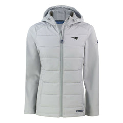 New England Patriots Cutter & Buck Women's Evoke Hybrid Eco Softshell Recycled Full-Zip Hoodie Jacket