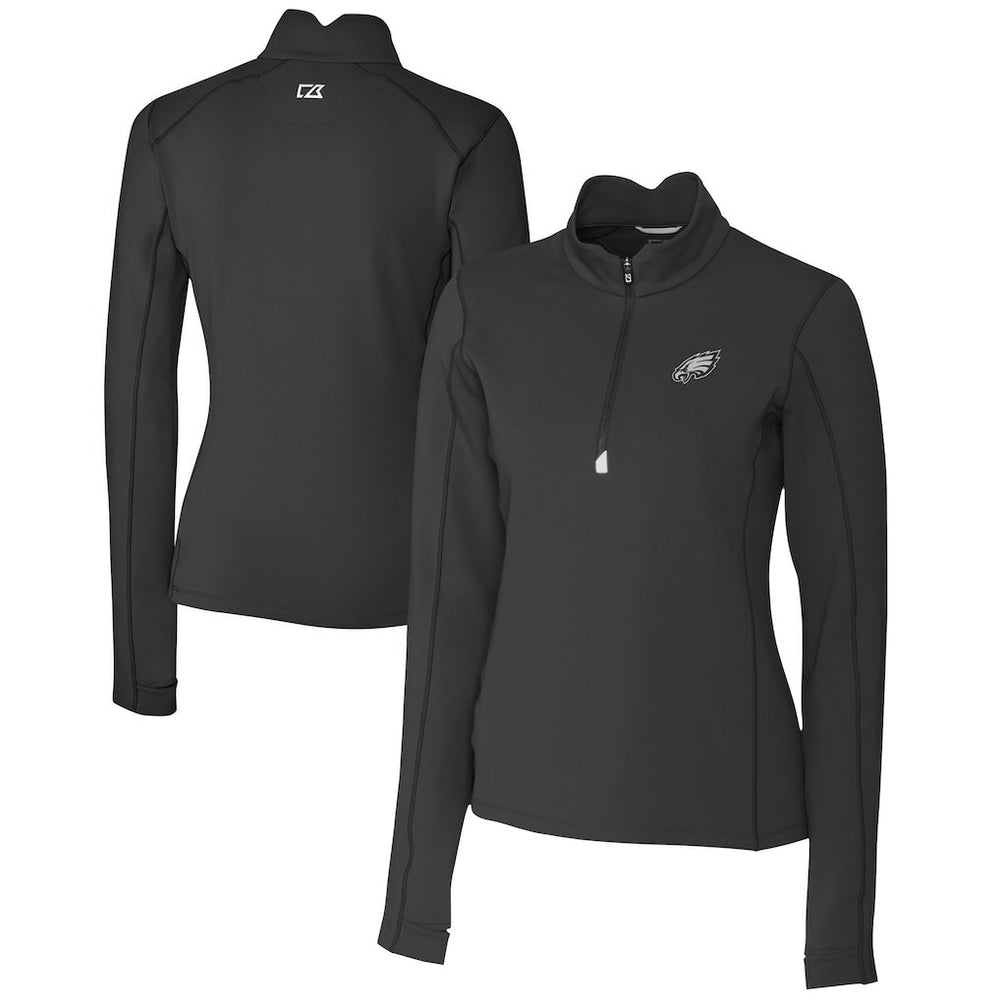 Philadelphia Eagles Cutter & Buck Women's Traverse Stretch DryTec Quarter-Zip Top