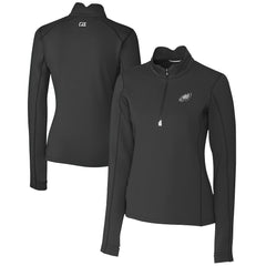 Philadelphia Eagles Cutter & Buck Women's Traverse Stretch DryTec Quarter-Zip Top