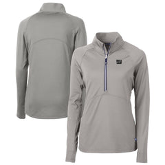 New York Giants Cutter & Buck Women's Adapt Eco Knit Stretch Recycled Raglan Half-Zip Top