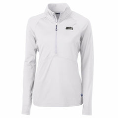 Seattle Seahawks Cutter & Buck Women's Adapt Eco Knit Stretch Recycled Raglan Half-Zip Top