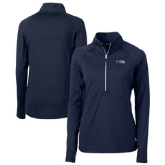 Seattle Seahawks Cutter & Buck Women's Adapt Eco Knit Stretch Recycled Raglan Half-Zip Top