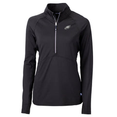 Philadelphia Eagles Cutter & Buck Women's Adapt Eco Knit Stretch Recycled Raglan Half-Zip Top