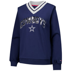 Dallas Cowboys Tommy Hilfiger Women's Alice V-Neck Pullover Sweatshirt