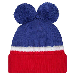 New York Giants New Era Women's Double Bubble Cuffed Knit Hat with Poms