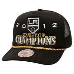 Los Angeles Kings Mitchell & Ness SOUL Collection Golden Stanley Cup Champions Trucker Adjustable Hat For Sale
