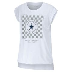Dallas Cowboys WEAR by Erin Andrews Women's Checker Muscle Tank Top