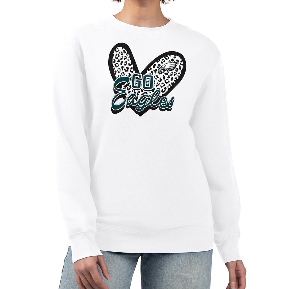 Philadelphia Eagles G-III 4Her by Carl Banks Women's Leopard Heart Pullover Sweatshirt