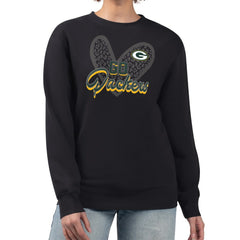 Green Bay Packers G-III 4Her by Carl Banks Women's Leopard Heart Pullover Sweatshirt