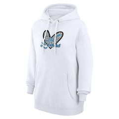 Detroit Lions G-III 4Her by Carl Banks Women's Animal Print Heart Team Graphic Fleece Tri-Blend Pullover Hoodie