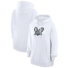 Philadelphia Eagles G-III 4Her by Carl Banks Women's Animal Print Heart Team Graphic Fleece Tri-Blend Pullover Hoodie