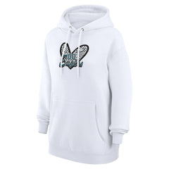 Philadelphia Eagles G-III 4Her by Carl Banks Women's Animal Print Heart Team Graphic Fleece Tri-Blend Pullover Hoodie