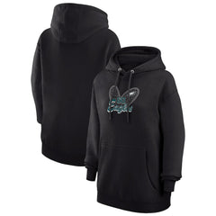 Philadelphia Eagles G-III 4Her by Carl Banks Women's Animal Print Heart Team Graphic Fleece Tri-Blend Pullover Hoodie