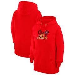 Kansas City Chiefs G-III 4Her by Carl Banks Women's Animal Print Heart Team Graphic Fleece Tri-Blend Pullover Hoodie