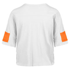 Miami Dolphins 47 brand '47 Women's Double Header Scout Cropped V-Neck T-Shirt