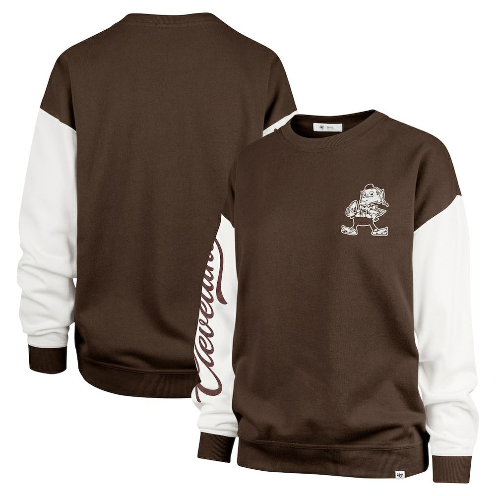 Cleveland Browns 47 brand '47 Women's Double Header Rise Andie Pullover Sweatshirt