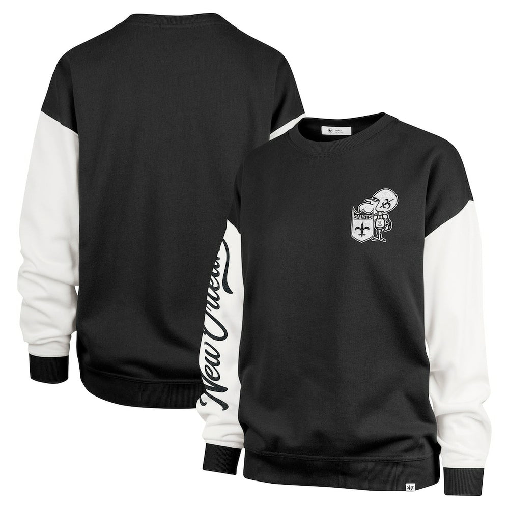 New Orleans Saints 47 brand '47 Women's Double Header Rise Andie Pullover Sweatshirt