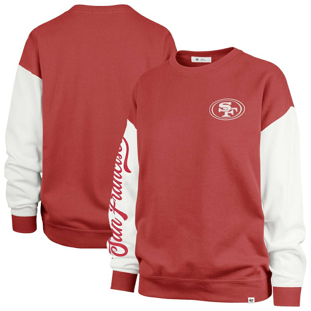 San Francisco 49ers 47 brand '47 Women's Double Header Rise Andie Pullover Sweatshirt